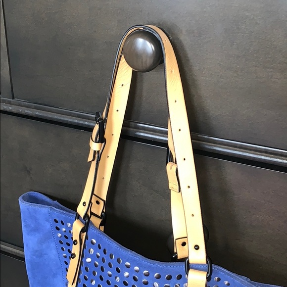 Kelsi Dagger 100% leather blue studded tote - Picture 3 of 7